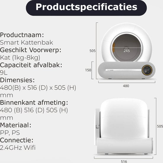 HappiTail™ zelfreinigende kattenbak