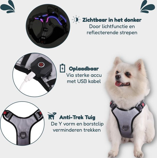 HappiTail™ LED Anti-Trek Hondentuig